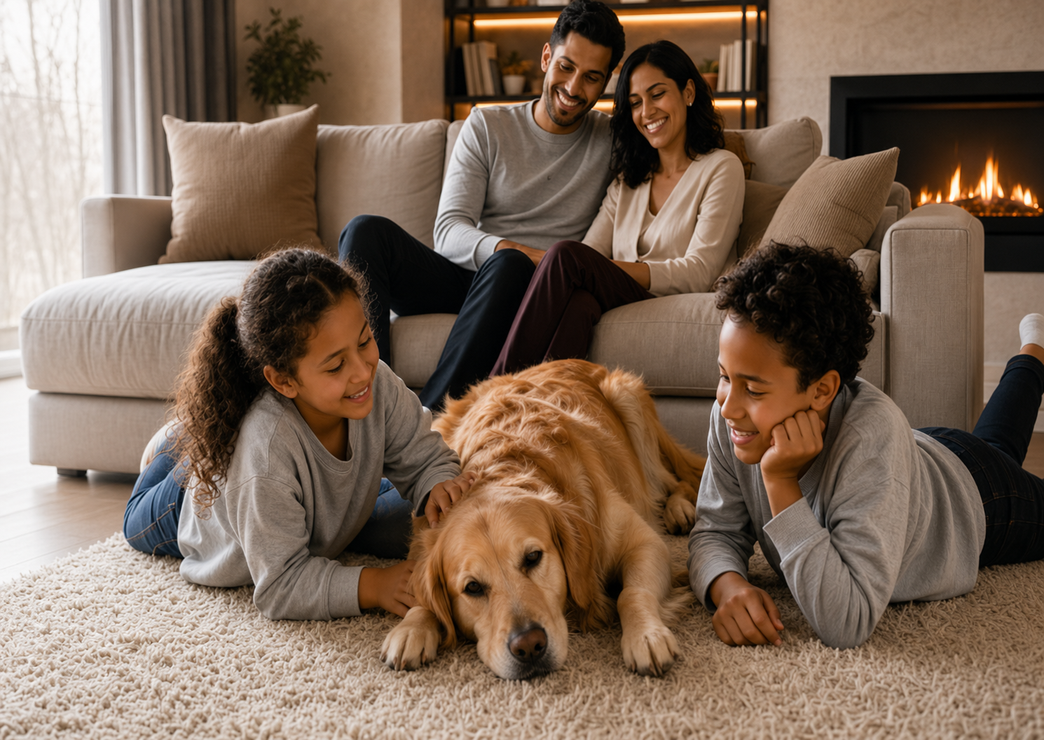 A family together in a welcoming home